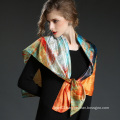 Multicolor Printed Silk Satin Horse Big Square Scarf Shawl 100 * 100 Cm